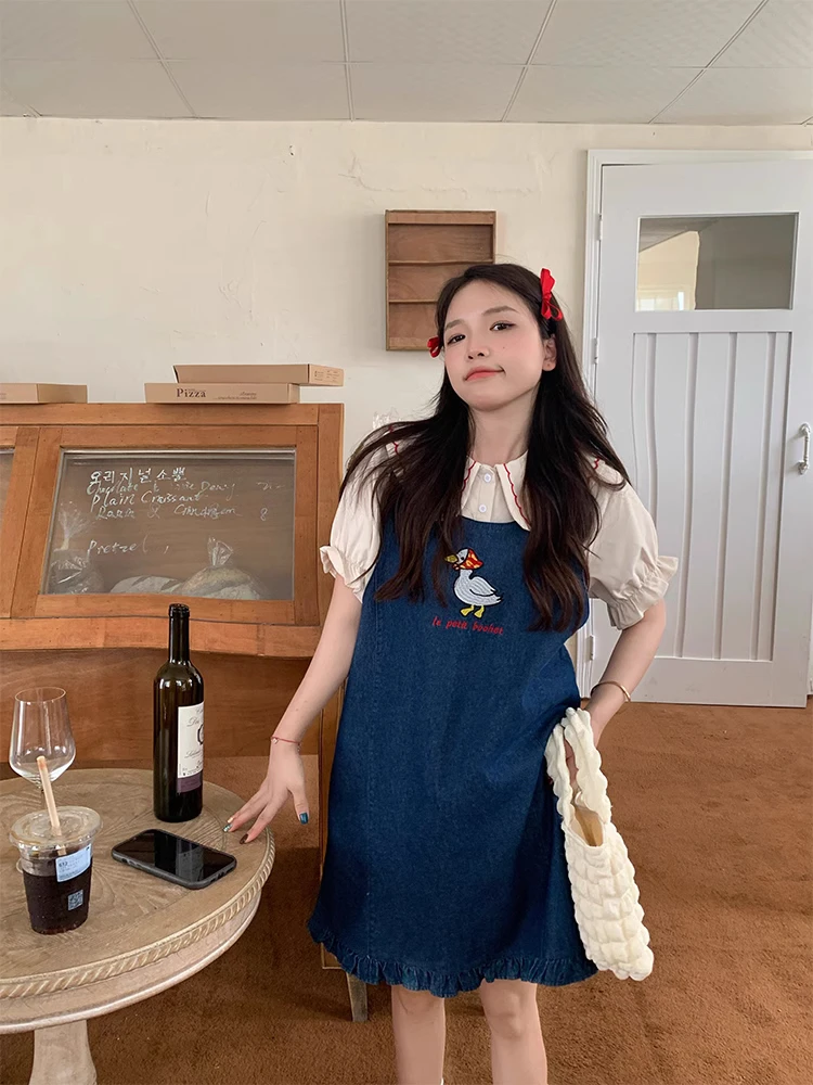 8306元气少女绣花时尚背心裙D215