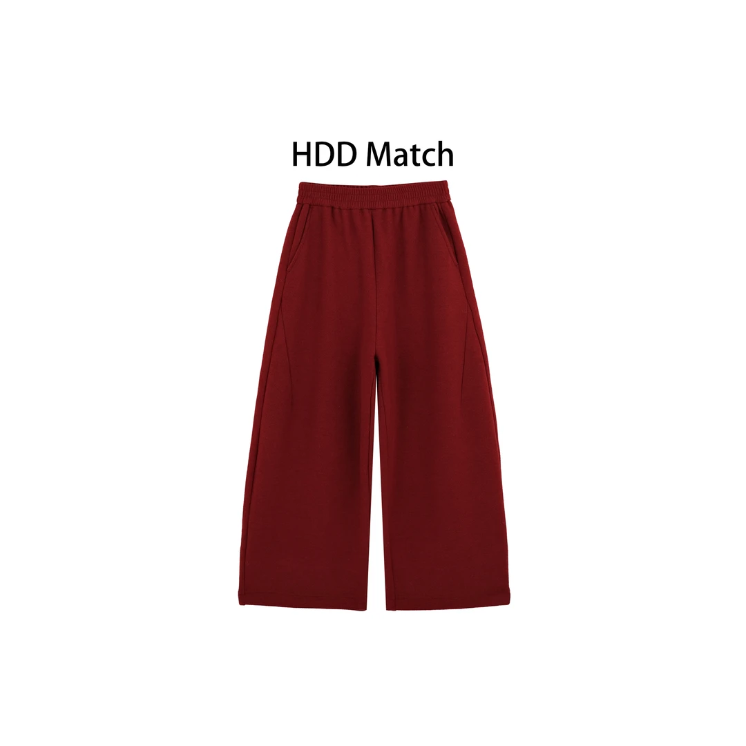 HDD- 红色序列" 羊毛 秋冬女款宽松松紧腰百搭卫裤休闲裤 Y9545
