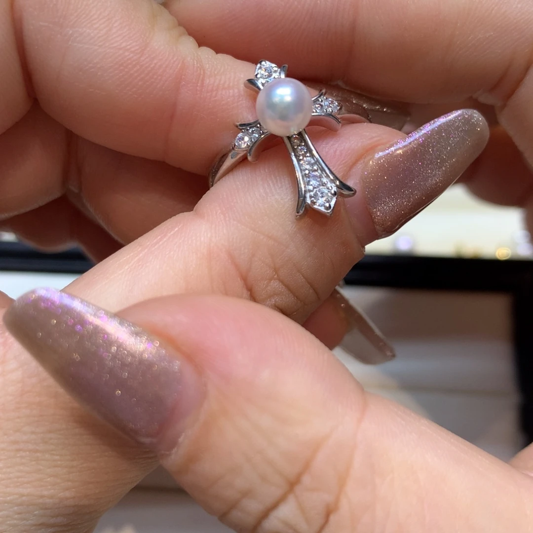 海水珍珠戒指银S925镶嵌