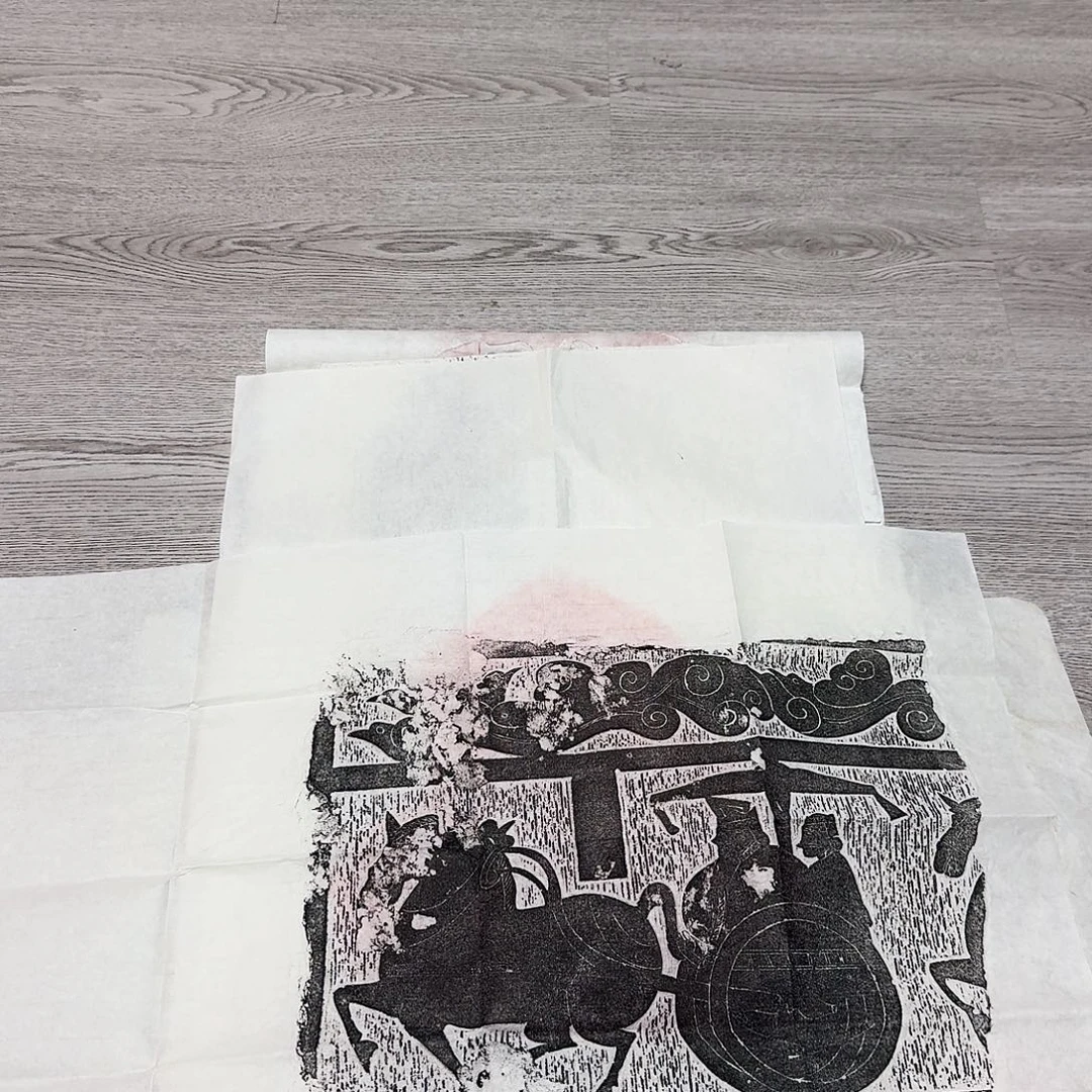 印石拓片用纸车马出行图