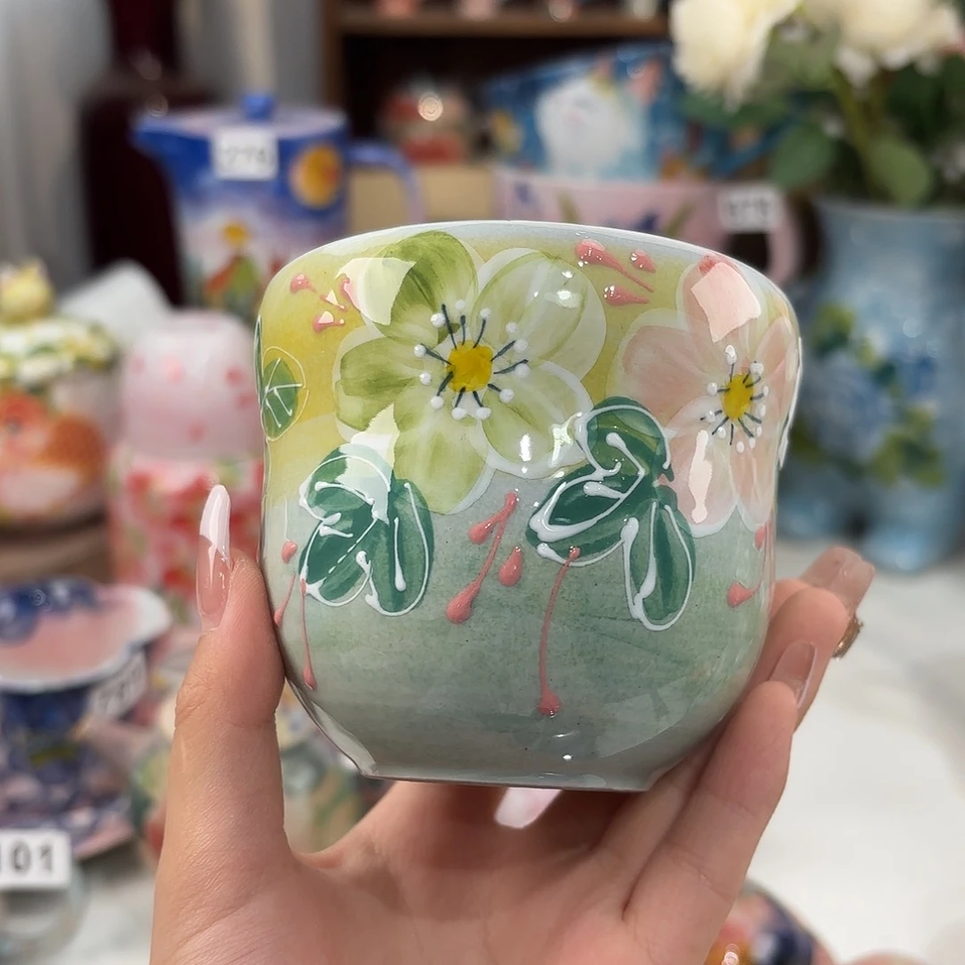 瓷片景德镇手绘高温釉下彩陶瓷茶具
