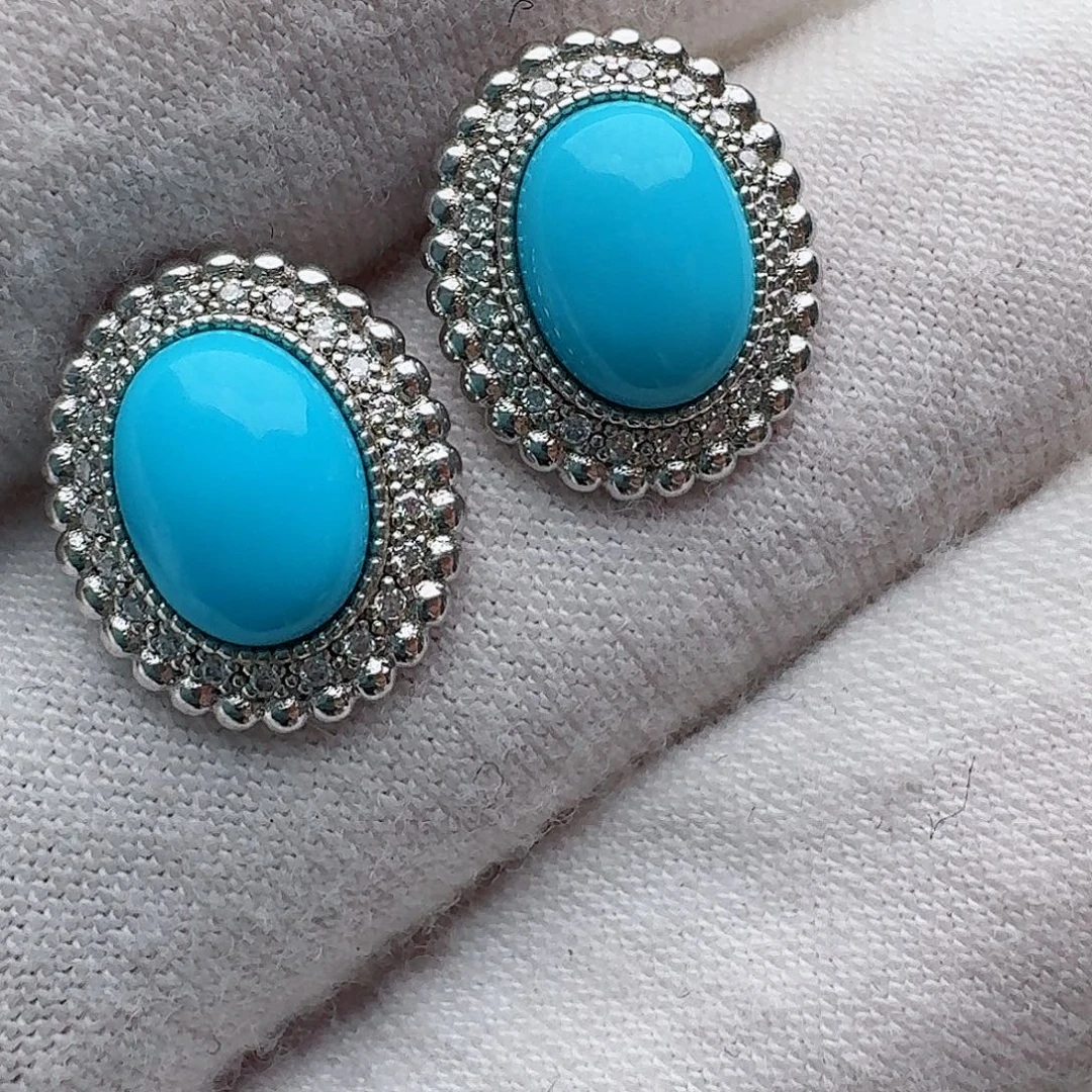 绿松石银S925镶嵌戒指