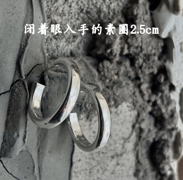 925银耳饰 E1624简韩新款素圈百搭小众韩版气质耳环ins2.5CM耳圈