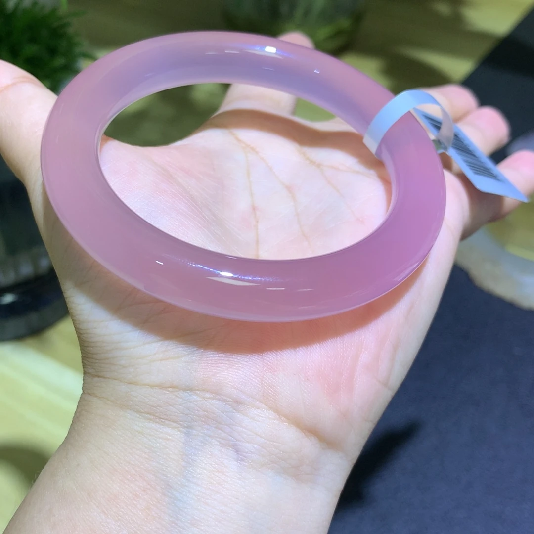 玛瑙/玉髓未镶嵌手镯葡萄紫圆条