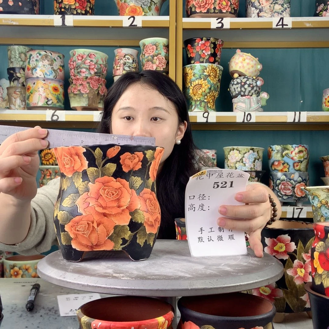飘***雪陶景德镇手工花盆521