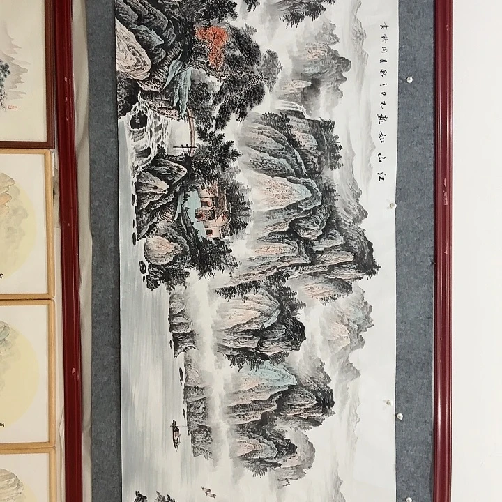 国画手绘国画江山如画