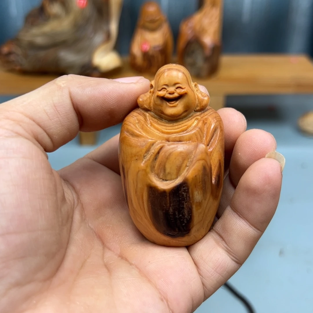 五***化木崖柏木摆件手把件