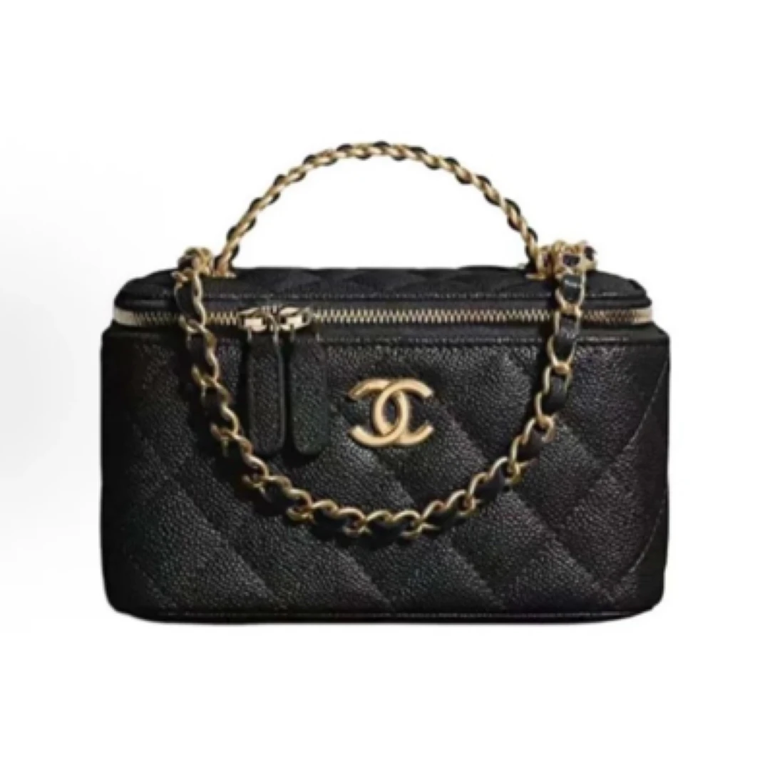 99新 Chanel/香奈儿 黑金22s镂空手提包手拎包单肩包32开无卡