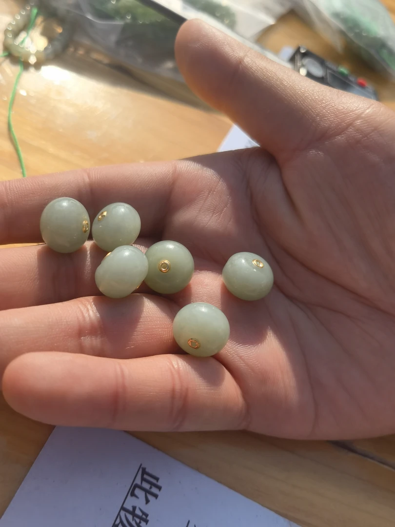 和田玉18k天空蓝单珠吊坠多样性发一