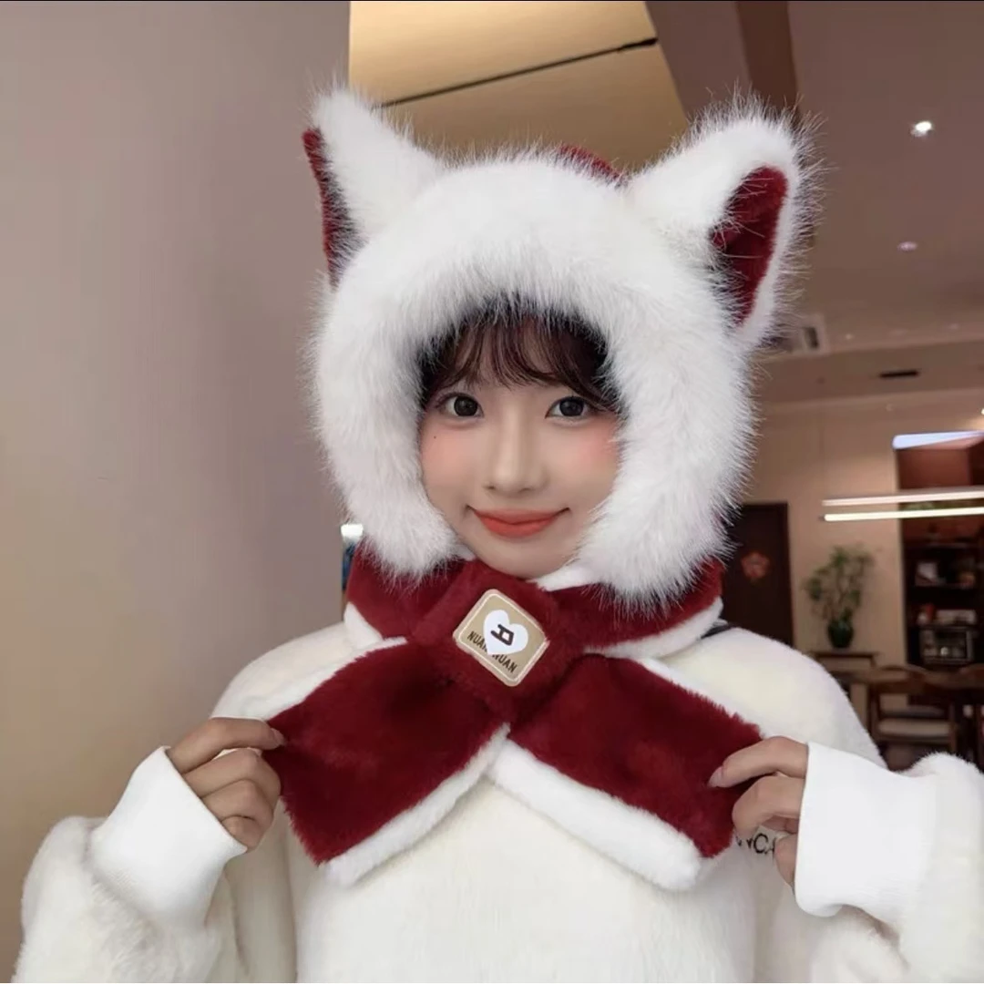 百搭加厚防风秋冬网红加绒毛绒韩版雷锋帽护耳帽保暖帽绒帽防寒帽