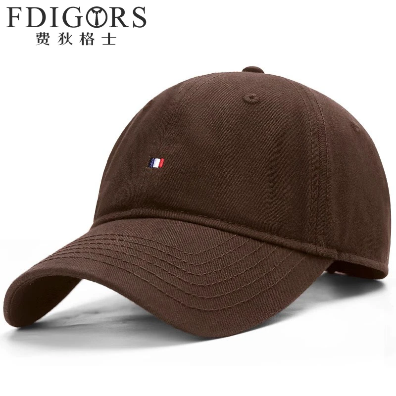 FDIGORS帽子男款春秋咖啡色全棉大头围棒球帽户外高尔夫鸭舌帽