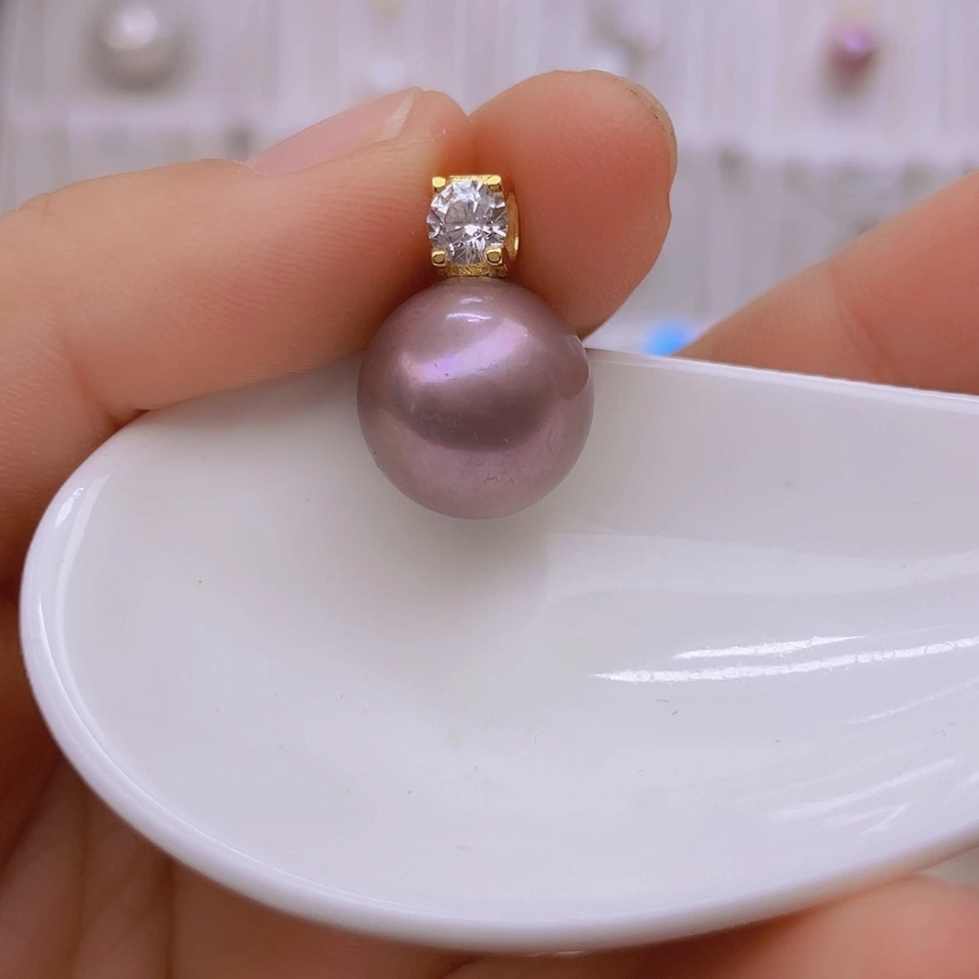 淡水珍珠吊坠(赠链)银S925镶嵌