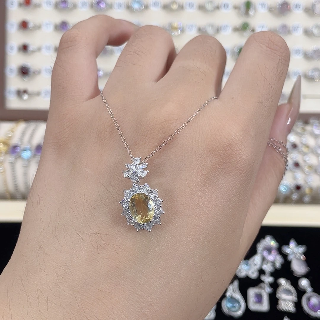 颈饰银S925镶嵌黄晶