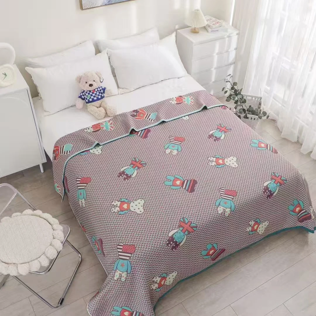 （暴力熊）200*230高端精品纱布床盖凉席