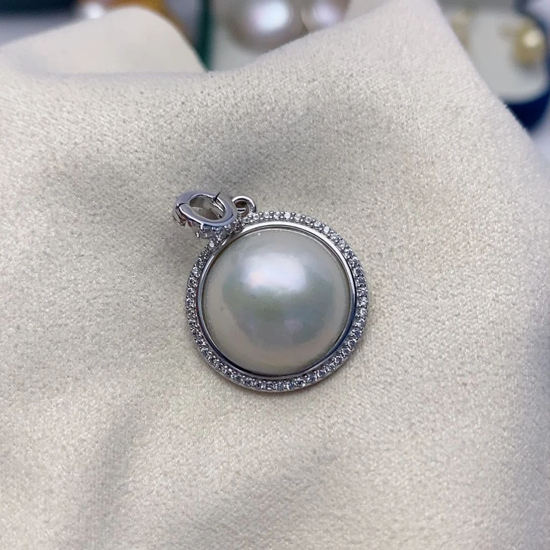 【闪购商品】拼合珍珠（马贝珠）颈饰银S925镶嵌19
