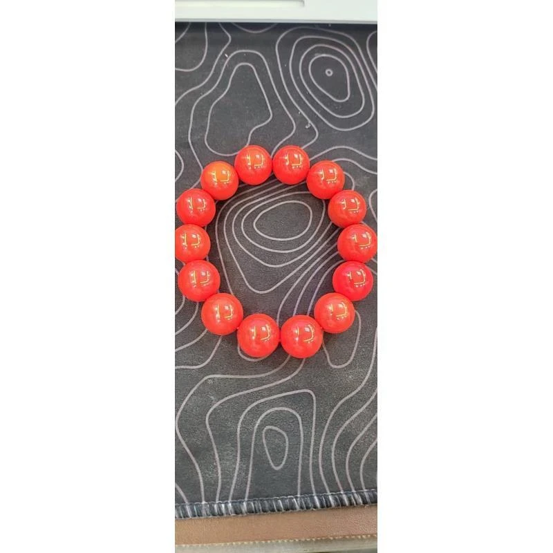 保山（满肉红）圆珠手串男女同款