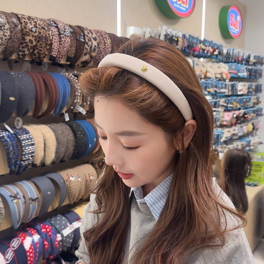 非金属新款米白色爱心发箍03