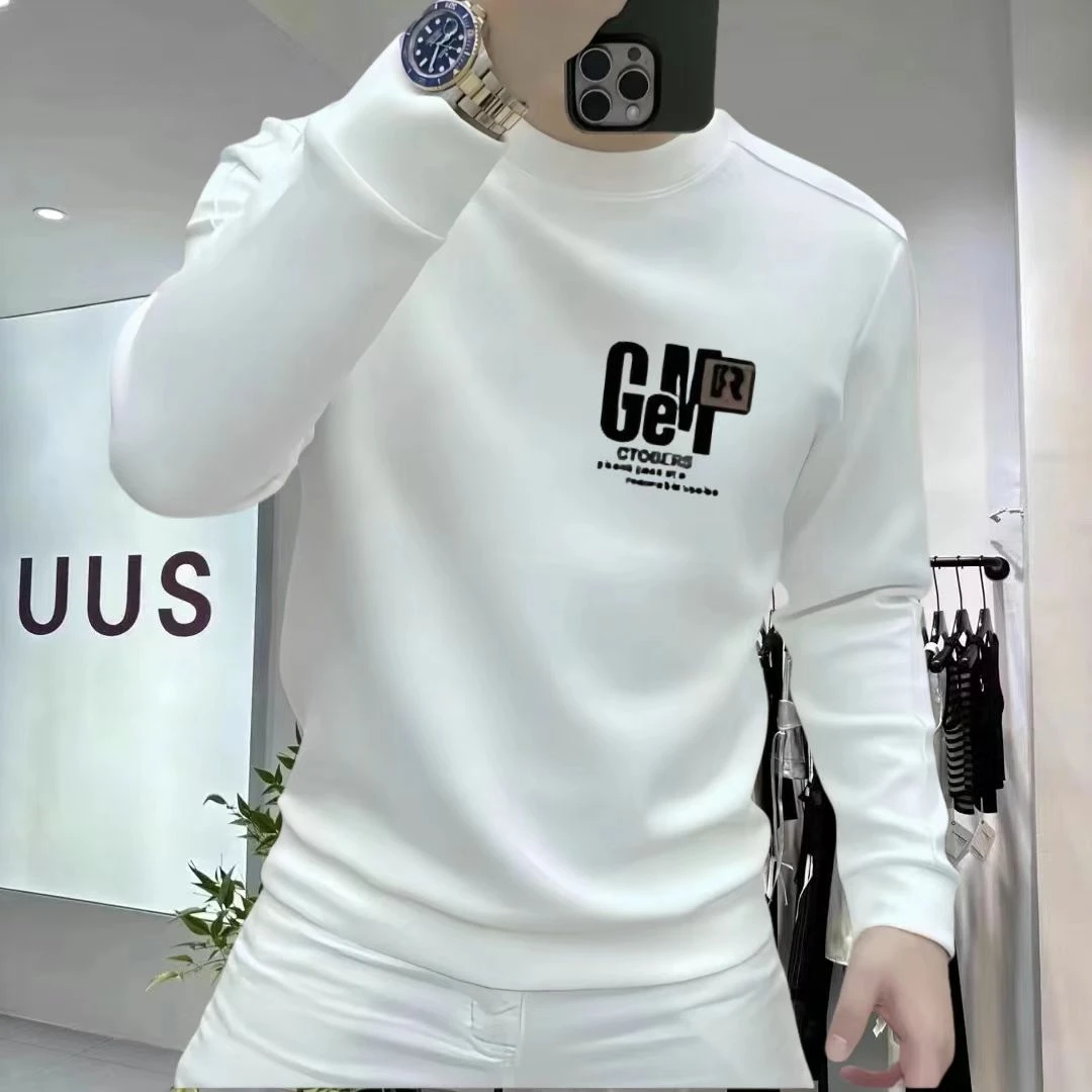 潮流个性圆领街头修身休闲秋冬季印花时尚男士潮流卫衣秋装宽松