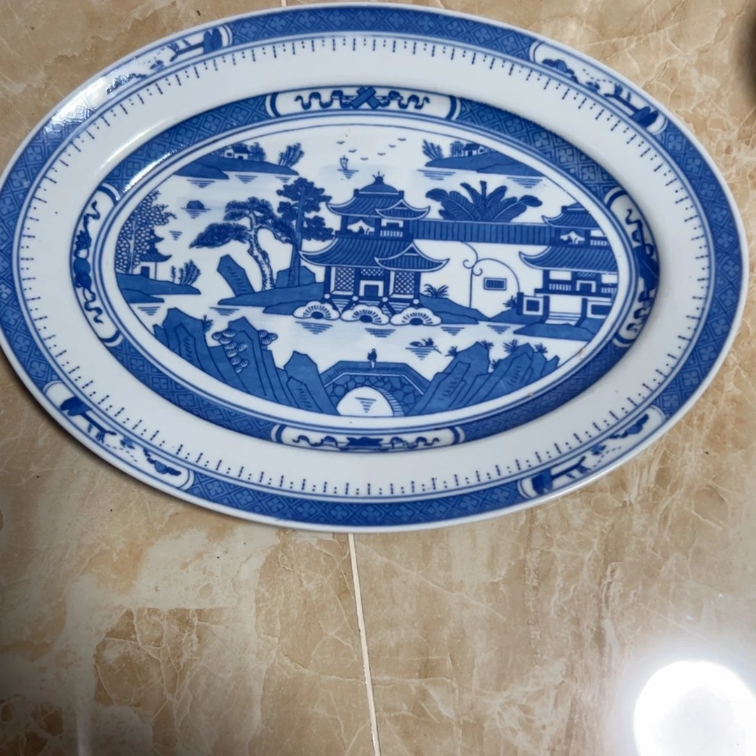 灯***火茶杯景德镇陶瓷青花盘子