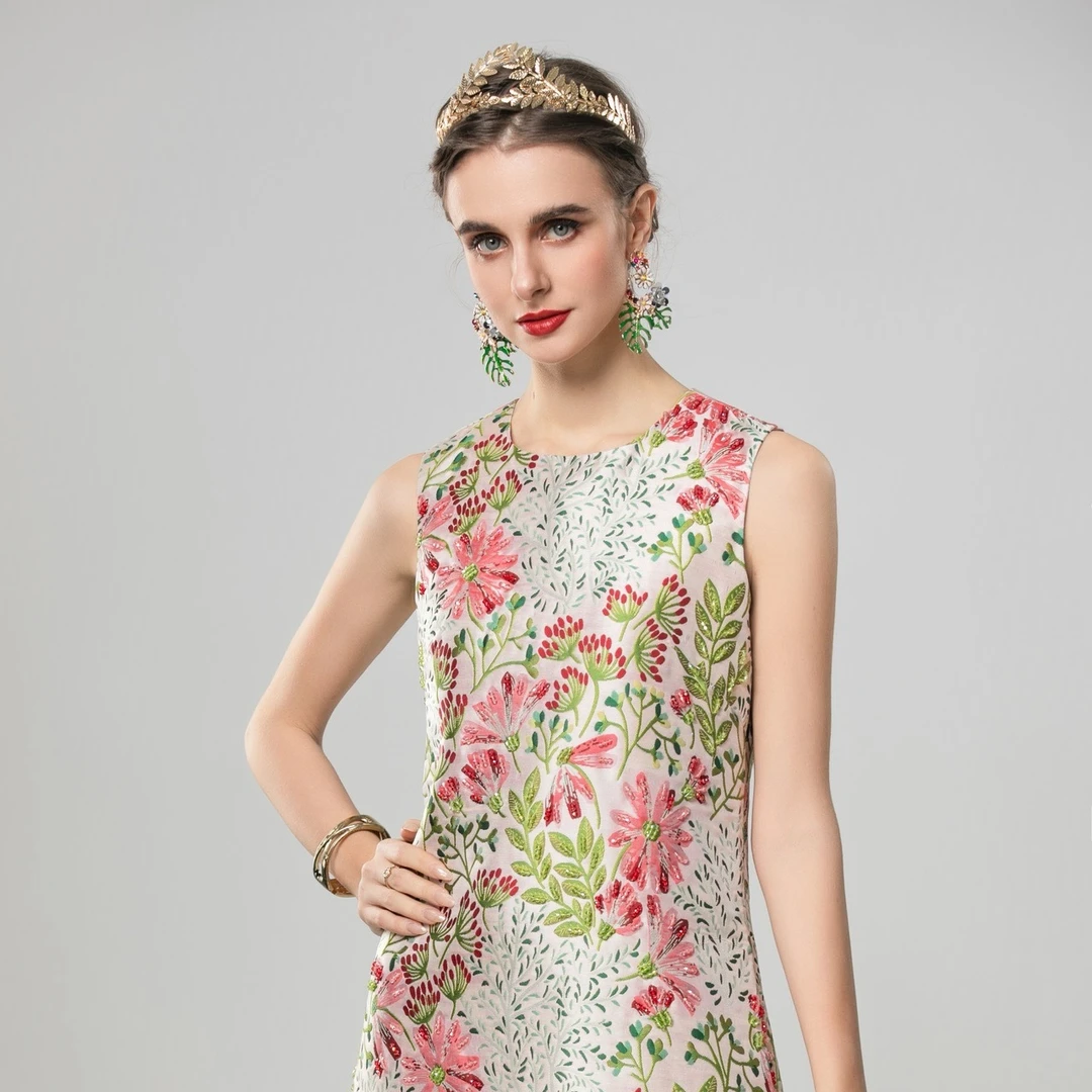 511款 绿野樱梦 巴黎时装周 高品质 短袖连衣裙女装