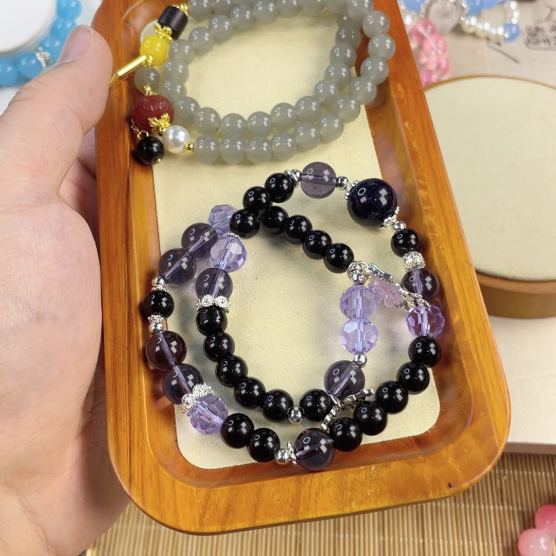 玛瑙手饰银S925镀金镶嵌