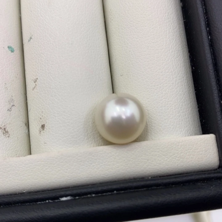 海水珍珠耳饰未镶嵌澳白干枯正圆几乎无暇10-11mm