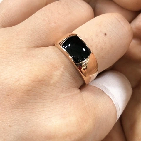 翡翠戒指18K金镶嵌M**郭缅甸天然A货翡翠