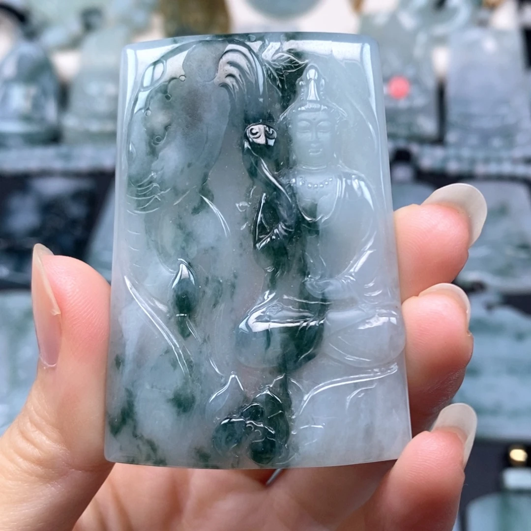 翡翠未镶嵌颈饰普贤