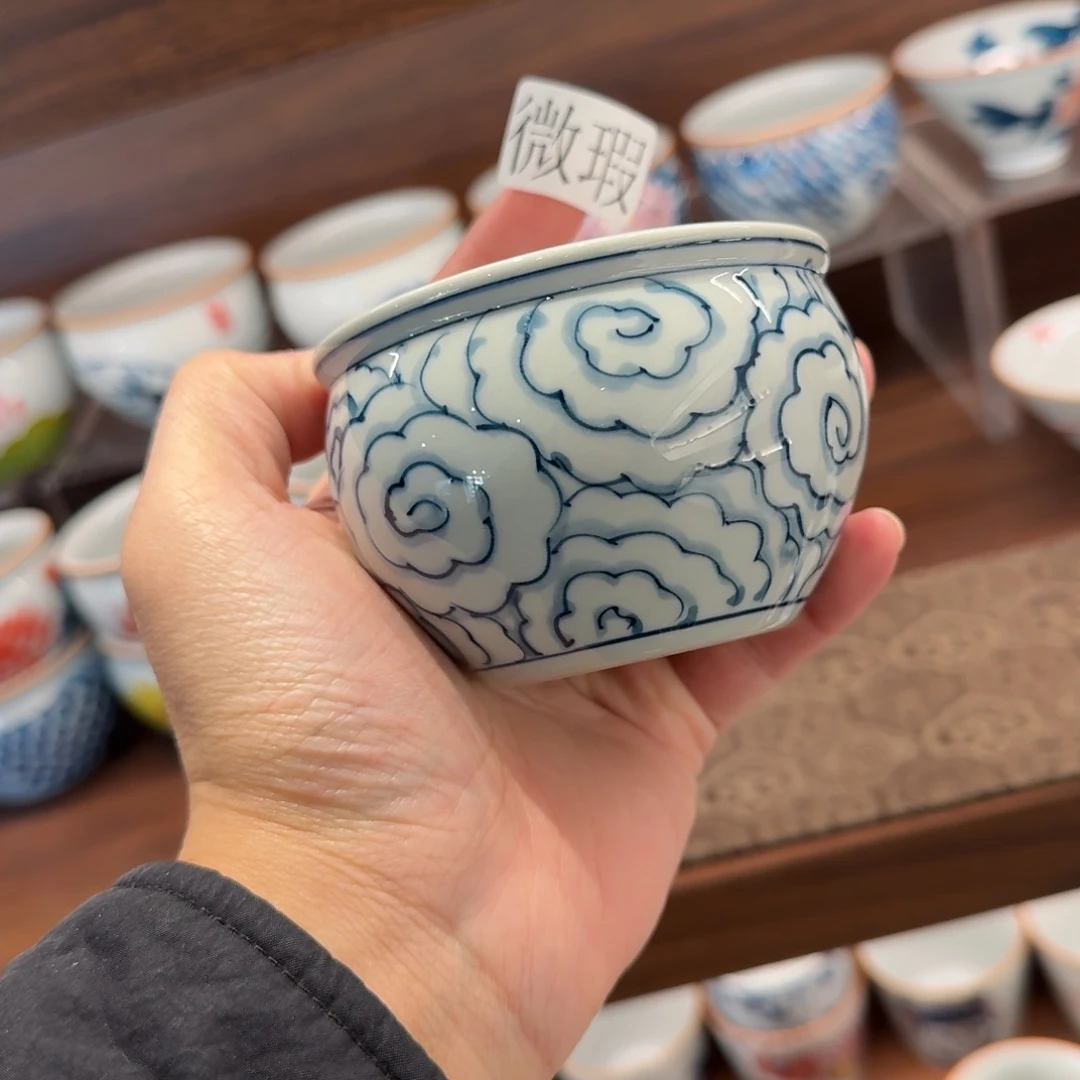 釉下手绘茶具微瑕