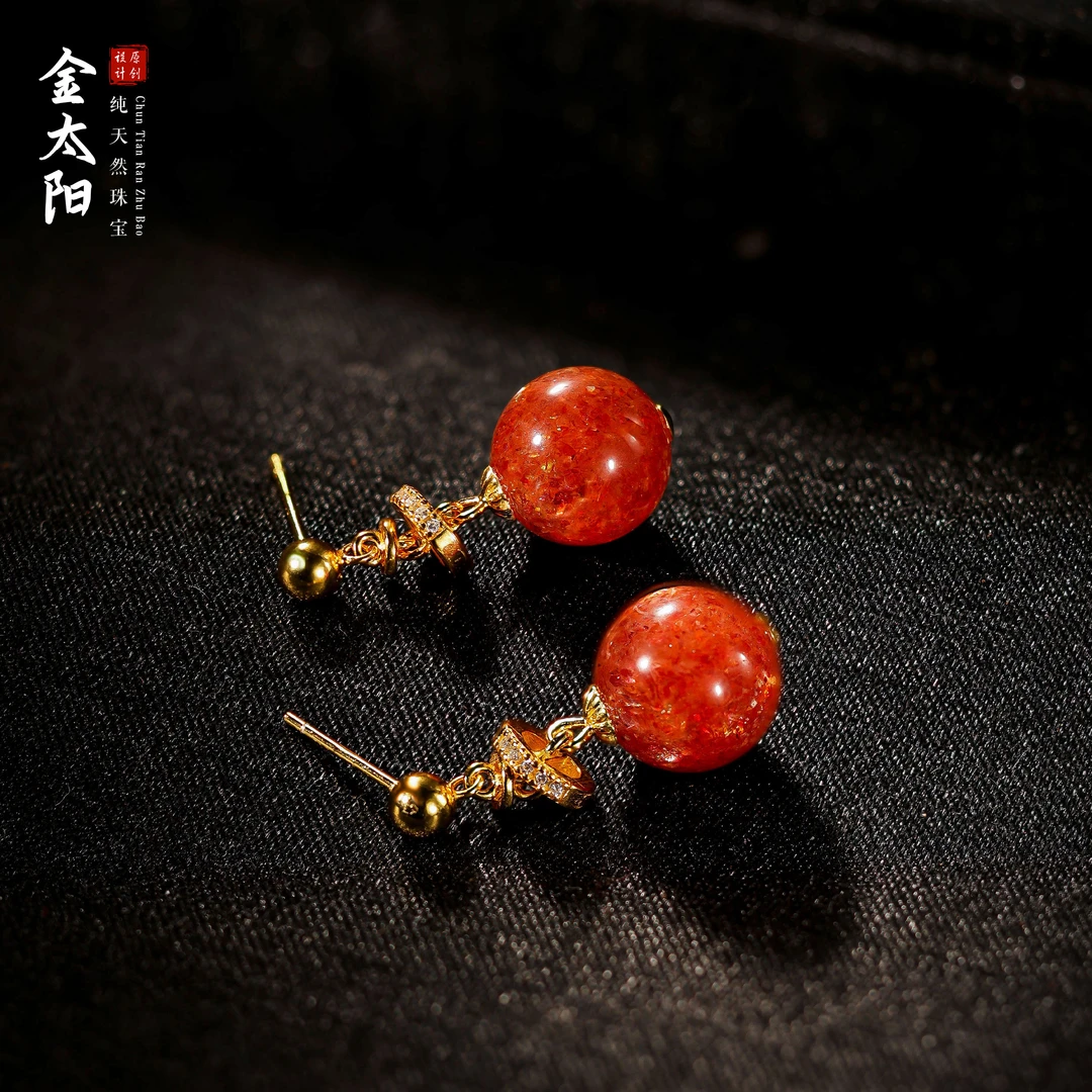 【桃总推荐】金太阳11mm圆珠耳坠@@ZY50829015