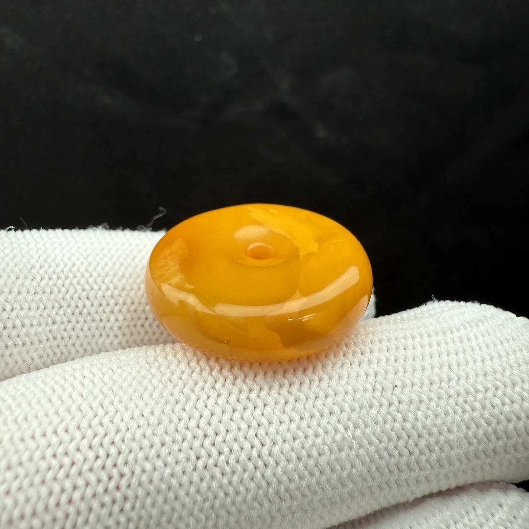 D2034天然原矿蜜蜡微瑕特价平安扣22*6mm支持复检