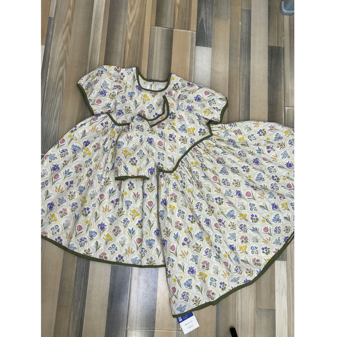 B类A字裙女夏季公主裙短袖连衣裙韩版时尚裙子碎花休闲女宝