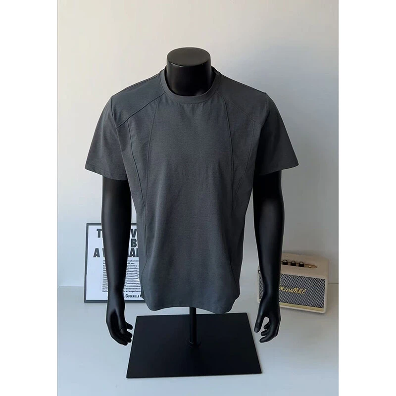 解构拼接凉感短袖t恤男夏季cleanfit美式潮牌痞帅宽松五分半中袖