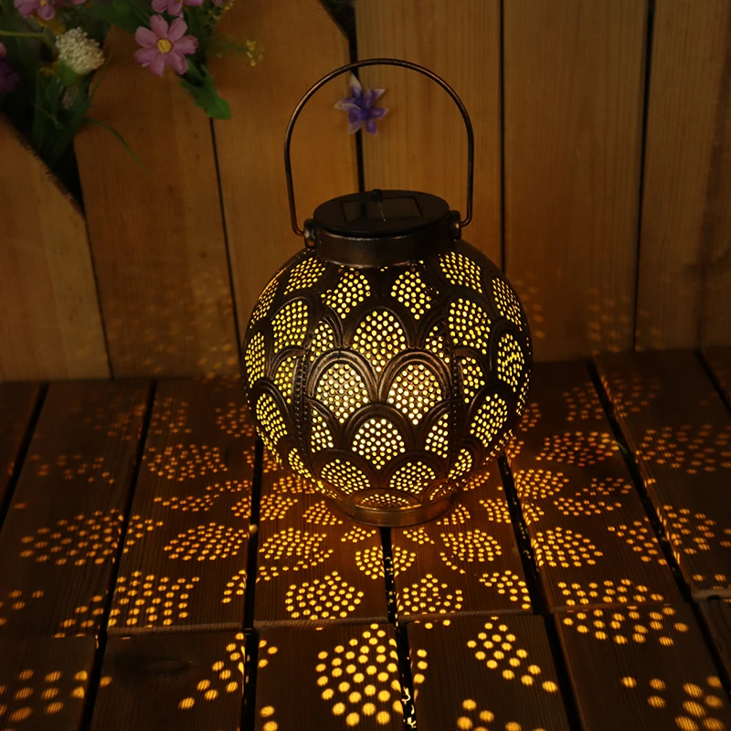 （清仓特惠）太阳能户外灯复古铁艺暖光灯笼花园别墅庭院装饰氛围灯
