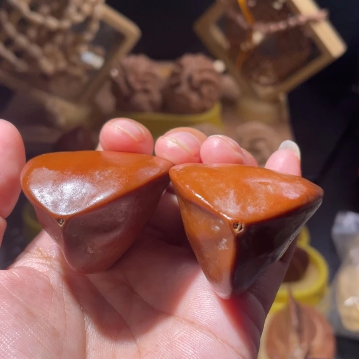 桃核吊坠水晶皮橄榄核开片纹