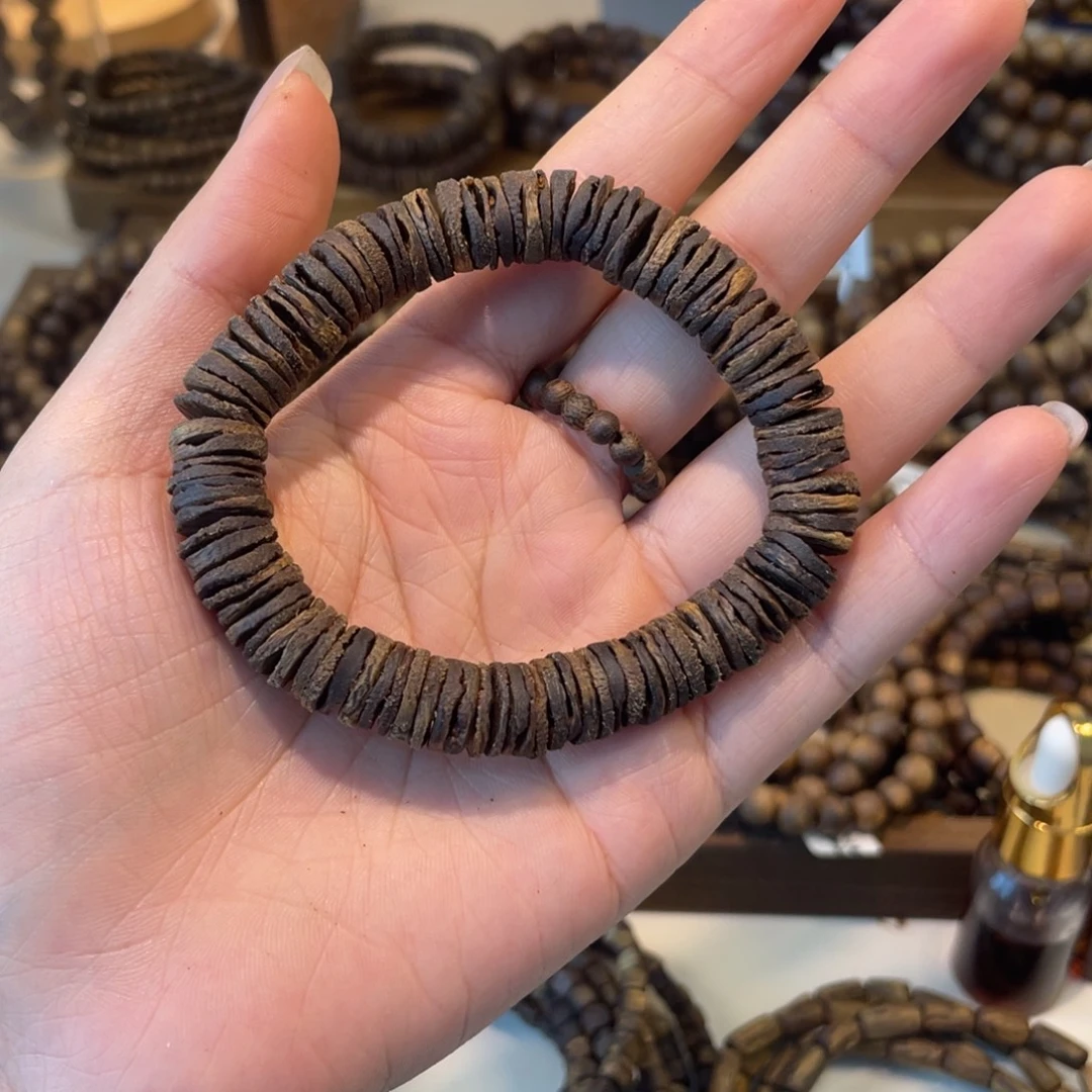 沉香碎屑沉香卡1.0片片珠12克