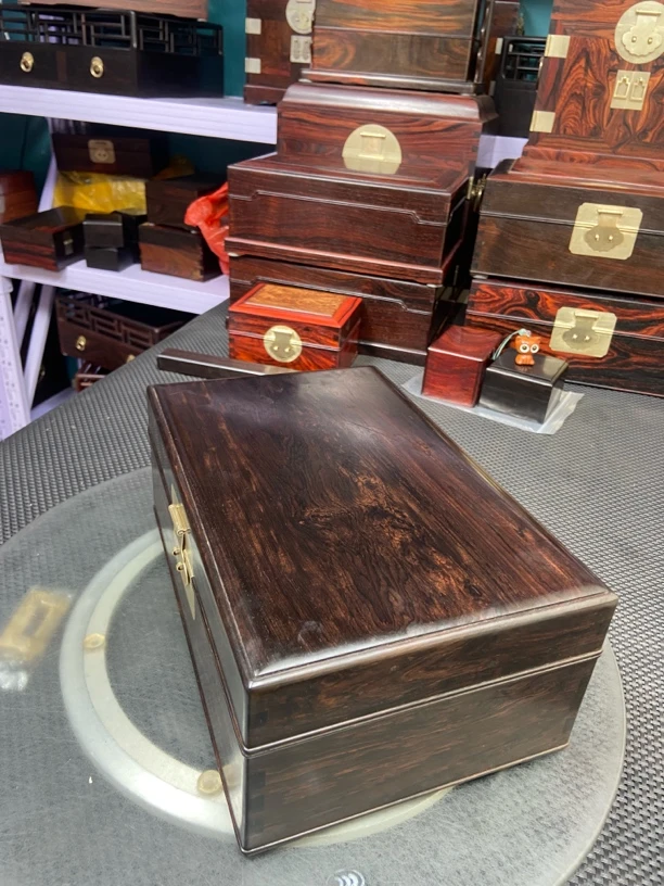 东非黑黄檀木收纳盒可放文件书籍等京作榫卯工艺30/20/12公分