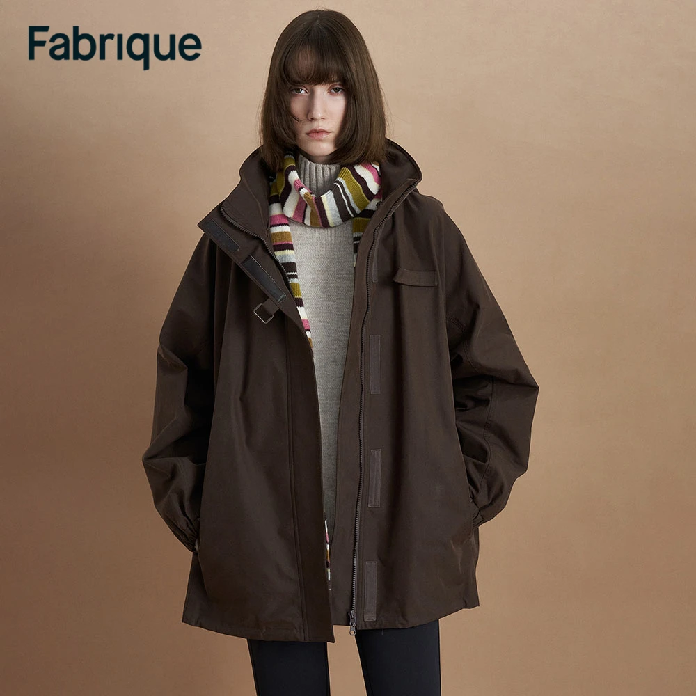 【达人专享】Fabrique摩卡棕白鹅绒可拆卸羽绒背心和连帽夹克两件套