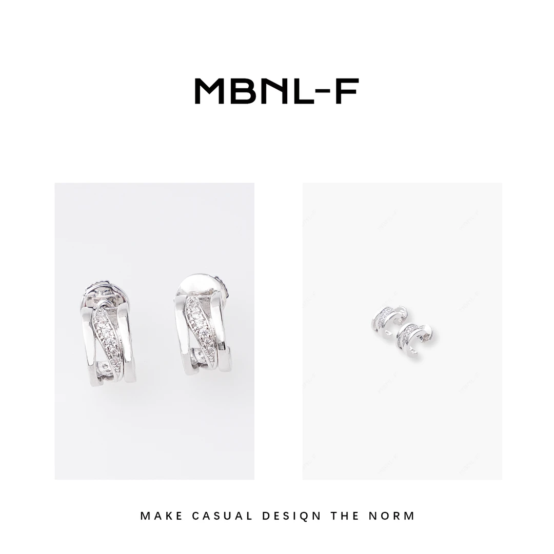 非金属仿水晶耳饰 “C字耳钉” 2024S/S新品秦磊XM-SP032