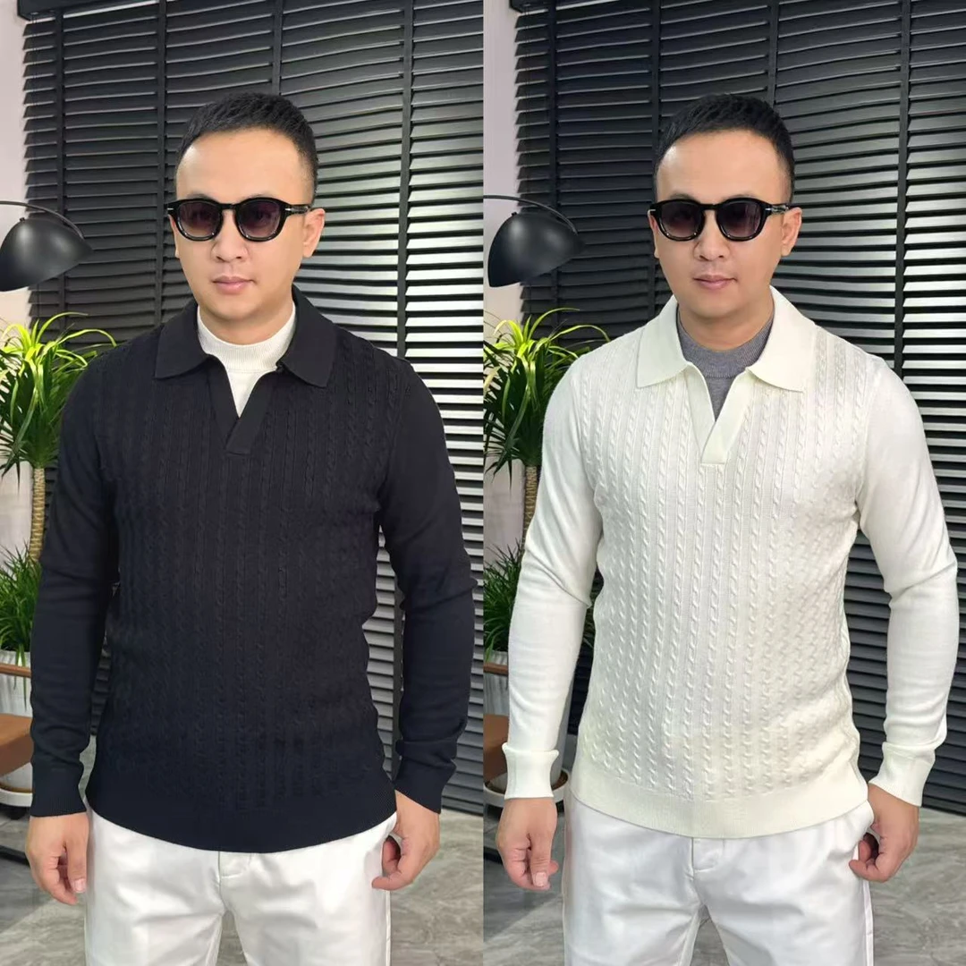 张先生欧货•7692秋冬男士老钱风时尚商务羊毛混纺针织长袖