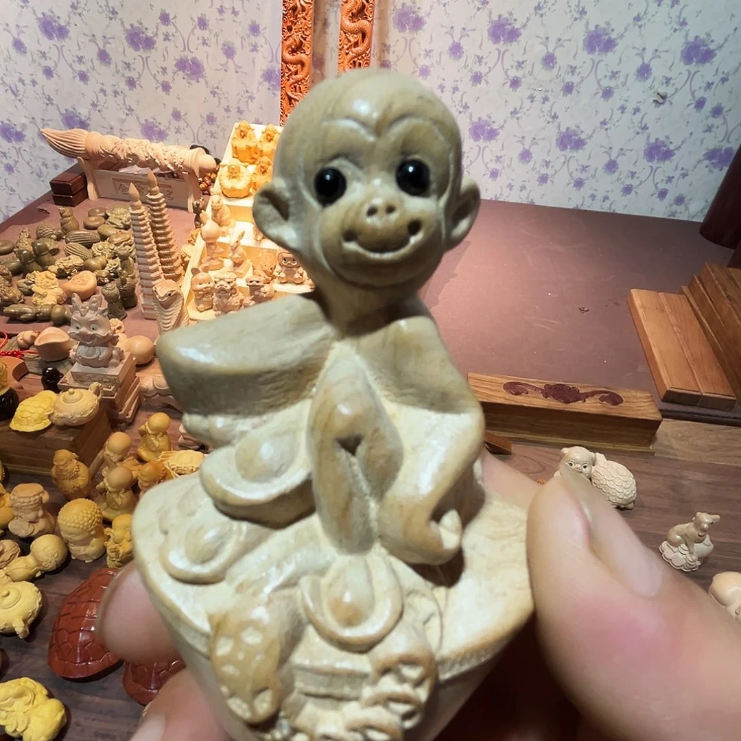 桃木手把件桃木猴子