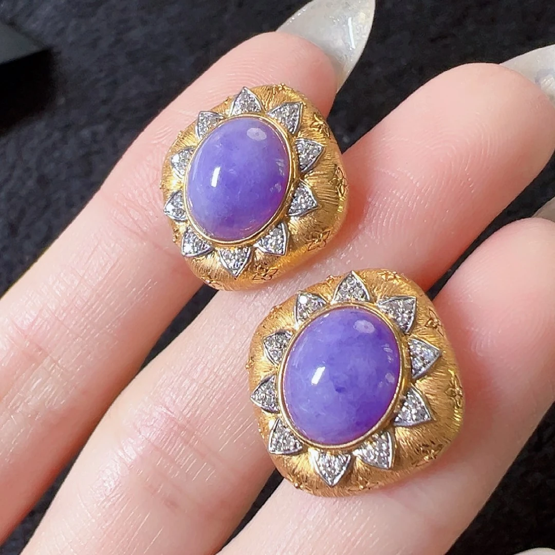 翡翠耳饰18K金镶嵌签收后24小时鉴赏期，过时不退