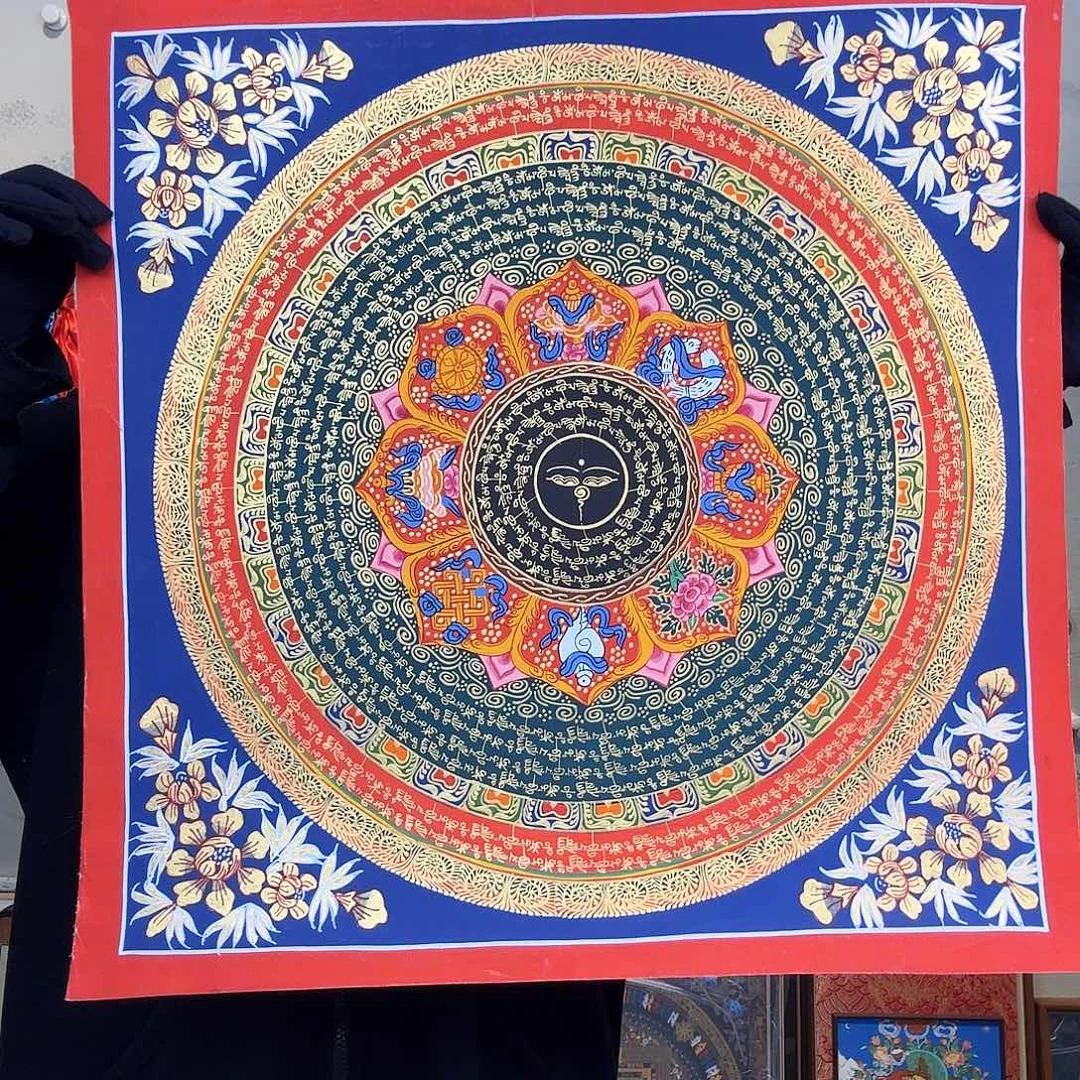 卷轴画纯手绘唐卡坛城50厘米左右