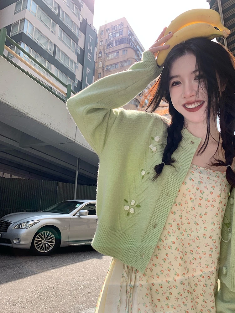 Q渔小平【小花与水果】苎麻碎花吊带连衣裙宽松中长款