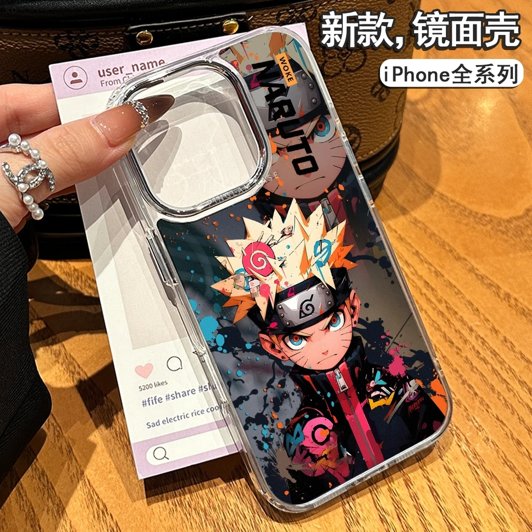 四角气囊火影人物适用苹果16promax手机壳iPhone15女13/14防摔12p