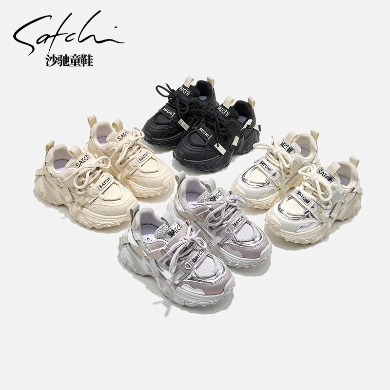 沙驰儿童运动鞋老爹鞋防滑时尚百搭男女童鞋24533