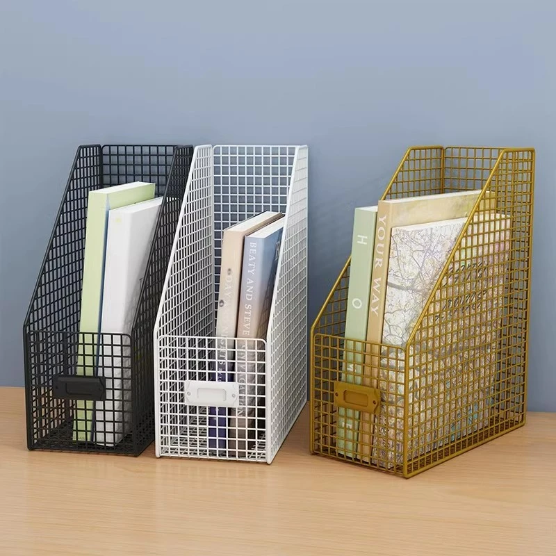 办公室文件夹多层桌上收纳盒档案置物架学生资料桌面文件架子铁艺