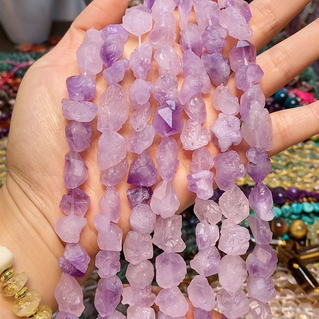 散珠玛瑙/玉髓天然原矿紫水晶一条