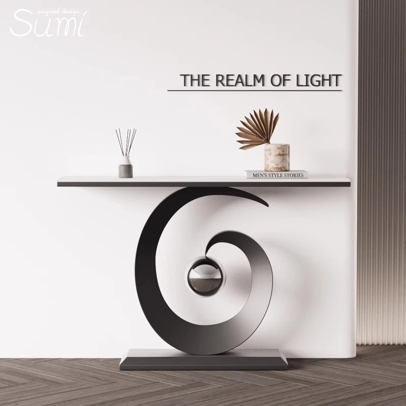 轻奢简约岩板玄关桌意式极简现代创意入户正对门走廊靠墙条案窄台