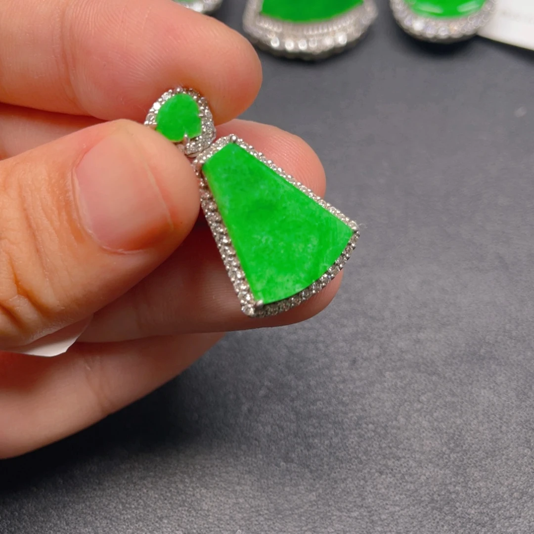 翡翠银S925镶嵌吊坠(不含链)